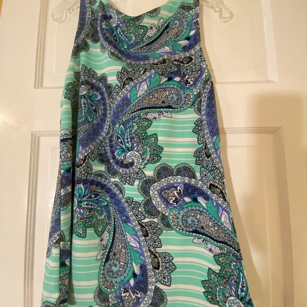 Ashley Stewart Paisley Tank top Size 10/12 - Picture 2 of 6